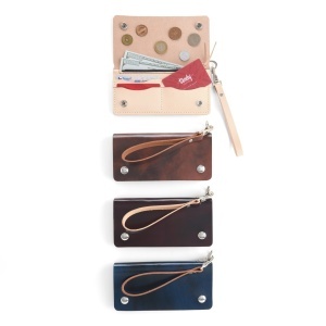 Kit portofel Roper cu capse din piele vegetala Tandy Leather, cu fermoar, 9,5 x 19 cm - imagine 2