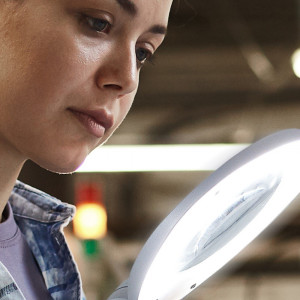 Lampa de lucru profesionala CENALED LENS DC cu lupa, cu braț flexibil - Img 7