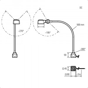 Lampa de lucru profesionala CENALED SPOT DC cu braț flexibil - Img 5