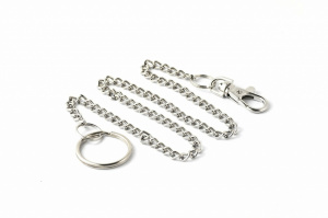 Lanț de buzunar, 48cm cu mini carabină, cromat, Key-Bak - Img 1