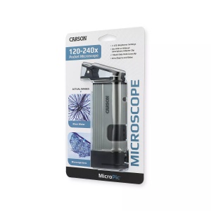Microscop de buzunar Carson, cu clemă adaptor pentru smartphone, 120x-240x - Img 6