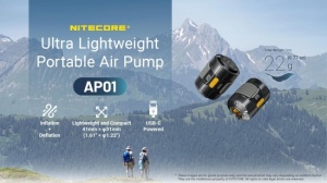 Mini Pompa de Aer Electronica Nitecore AP01, Fibra de Carbon, 22 g, USB-C, 220 L/min, 5 Duze - Img 3