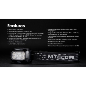 Nitecore NU30 Lanterna Frontala 500 Lumeni USB-C - Img 6
