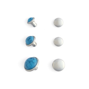 Nituri decorative cu piatra sintetica, cap bombat, fara nichel, set 10 buc - Tandy Leather - imagine 3
