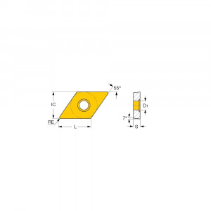 Placute amovibile din carbura de tungsten DCMT 070204 Proxxon 24557, set 10 bucati, pentru suporturile 24555 si 24556 - Img 3