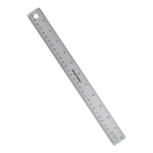Rigla din INOX pentru pielarie cu talpa de pluta, 30 cm, Tandy Leather - Img 1