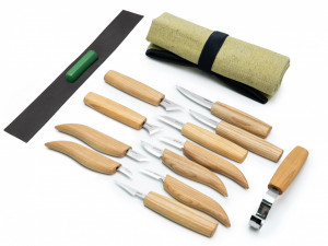 S10 Set de 12 cutite pentru sculptura/cioplit in lemn, BeaverCraft - Img 1
