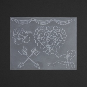 Sablon reutilizabil Craftaid, model dragoste (Sweetheart) (Sweetheart) pentru modelaj piele - Tandy Leather 76660-00 - Img 2