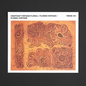 Sablon reutilizabil Craftaid, model floral vintage (Vintage Floral) pentru modelaj piele - Tandy Leather 76658-00