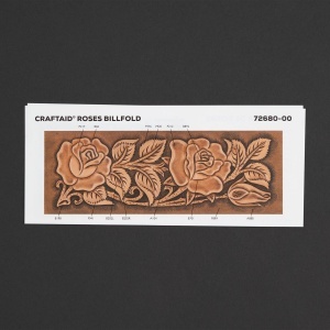Sablon reutilizabil Craftaid, model portofel cu trandafiri (Roses Billfold) pentru modelaj piele - Tandy Leather 72680-00