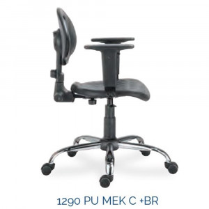Scaun profesional 1290 PU MEK cu brate BR 25 si baza cromata