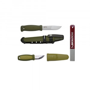 Set 2 cutite bushcraft si diamant de ascutire, Morakniv