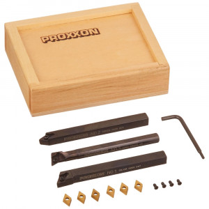 Set 3 cutite de strung cu placute amovibile Proxxon 24555, 8 x 8 x 90 mm, pentru PD 250/E