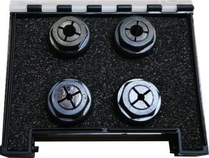 Set 4 bucse elastice AMB (Kress) 3 mm, 6 mm, 1/8 si 1/4 inch, fiecare cu piulita