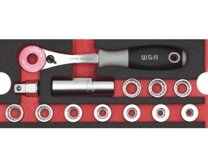 Set adaptoare 12 canturi cheie inelara, 13 piese, insertie pentru sertar