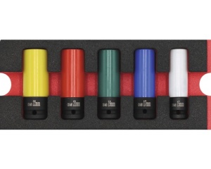 Set capete chei tubulare de forta 1/2", 5 piese, insertie pentru sertar