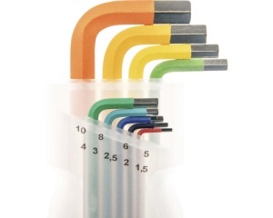 Set chei hexagonale colorate cu cap sferic WGB 1,5-10 mm, 9 piese - Img 2