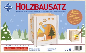 Set de constructie din lemn „Casa-felinar” debitat cu laser Pebaro - Img 2