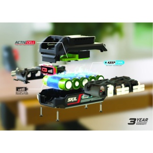 SKIL 3111 AA, Set incarcator si acumulator Li-Ion 20V Max, 4.0Ah, PWRCORE 20, indicator LED - Img 4