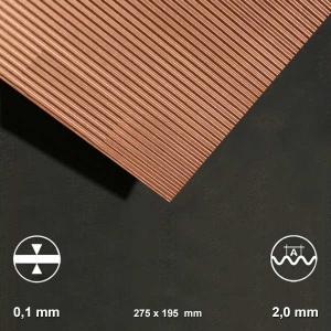 Tabla ondulata cupru Schulcz, unda 2.0 mm, 195x275mm | Modelism, Machete