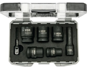 Trusă capete chei impact WGB 13-24 mm 1/2", 7 piese, crom-vanadiu