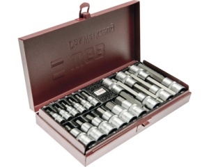 Trusă chei tubulare WGB 1/4" + 1/2", 18 piese, crom-vanadiu