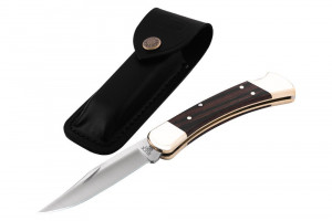 Briceag de vanatoare Buck 110 Folding Hunter (0110BRSFG-B / 0110BRS-B), otel 420HC, alama si abanos, Lockback - Img 8