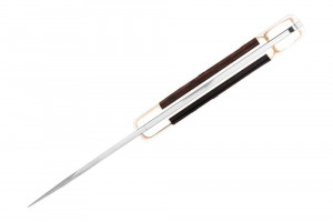 Briceag de vanatoare Buck 112 Ranger (0112BRSFG-B / 0112BRS-B), otel 420HC, alama si abanos, Lockback - Img 3