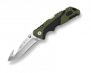 Briceag de vanatoare Buck Pursuit Large 0660GRG-B cu carlig, otel 420HC, maner Versaflex verde, Lockback