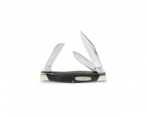 Briceag traditional Buck 301 Stockman (0301BKS-B / 0301RWS-B), 3 lame otel 420HC, slipjoint, negru / lemn Rosewood