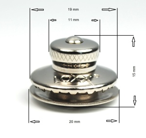Buton superior cap mic cromat pentru sisteme de fixare LOXX - Img 2