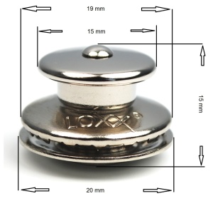 Buton superior nichelat cu surub lung pentru sisteme de fixare LOXX - Img 2