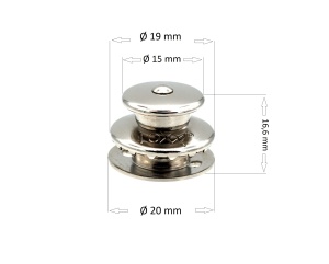 Buton superior XL cromat cu surub lung pentru sisteme de fixare LOXX - Img 2