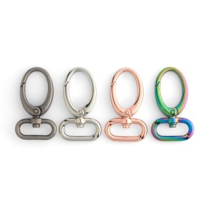 Carabina ovala cu arc (Oval Spring Snap) 19 mm si 25 mm, curcubeu, cupru si nichel antic - Tandy Leather