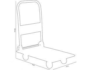 Carucior din otel cu platforma pliabil Cargo Point max. 150kg - Img 7