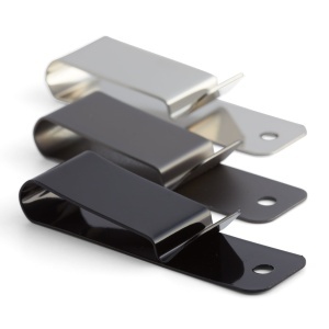 Clips universal cu arc pentru tocuri si teci, gunmetal mat, 2,2 x 7,6 cm - Tandy Leather 1240-14