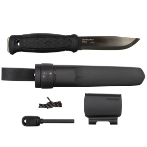 Cutit Morakniv Garberg Carbon negru si Kit supravietuire, Morakniv