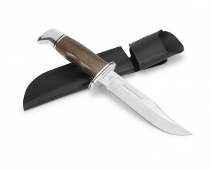 Cutit outdoor fix Buck Special Pro 0119GRS1-B, maner Micarta verde si teaca piele - Img 3