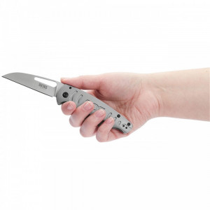Cutit pliabil SOG Escape FL 14-52-01-57, lama Drop Point 8Cr13MoV, Frame Lock, maner din otel inoxidabil, EDC Rescue Folder - Img 5