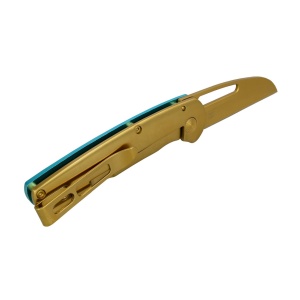 Cutit pliabil SOG Escape FL Blue, lama 8Cr13MoV, Frame Lock, maner albastru din aluminiu anodizat - Img 3