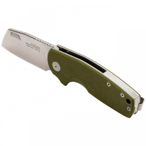 Cutit pliabil SOG Stout FLK Cleaver OD Stonewash 14-03-11-57, lama Cleaver CRYO D2 Stonewashed, Frame Lock, deschidere Flipper, maner G10 Olive Drab, EDC - Img 2