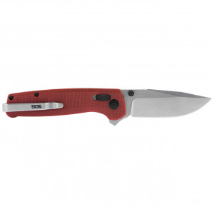 Cutit pliabil SOG Terminus XR G10 Crimson, lama D2, XR Lock, maner G10 rosu, Flipper EDC