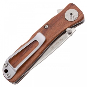 Cutit pliabil SOG Twitch II Satin Wood Handle TWI17-BX, lama Drop Point AUS-8 Satin, deschidere asistata S.A.T., Lockback, maner din lemn, EDC Clasic - Img 7