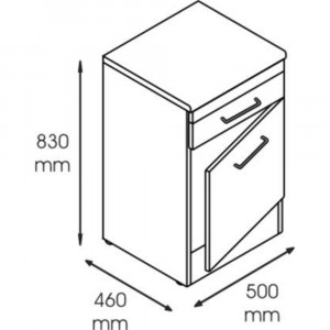 Dulap metalic cabinet medical/stomatologic cu un sertar, usa, fara polita, 500x460x830 mm - Img 1
