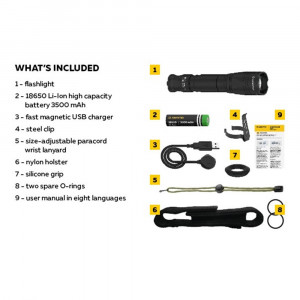 F07501C Lanterna tactica Dobermann Pro Magnet USB XHP35 HI - WHITE, Armytek - Img 9