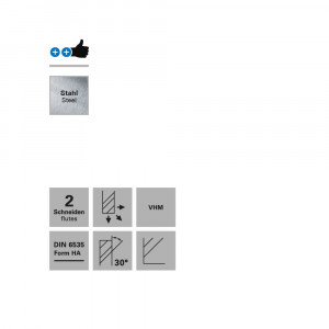 Freza 2 caneluri, Datron 0078011S, 1.1x1.2x3.0mm - Img 2
