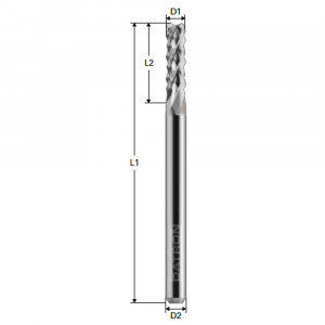 Freza cu micro dantura, Datron 00686506, 0.6x3.175mm - Img 2