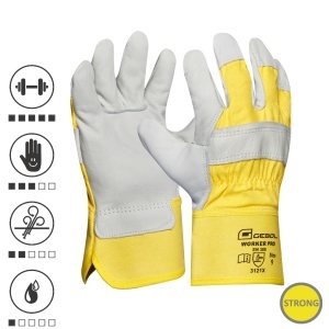 Gebol 709208, Manusi de protectie Worker Pro, din piele de vaca, uz profesional, marimea 9/L - Img 1