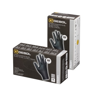 Gebol 709630, Set 80 de manusi de protectie Black Nitril Ultra Strong, din nitril, calitate superioara, nepudrate, marimea 8/M - Img 3