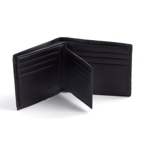 Interior de portofel pentru carduri din piele de vitel neagra Tandy Leather, 9 buzunare, cu sablon - imagine 2